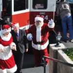 A man dressed as santa claus.