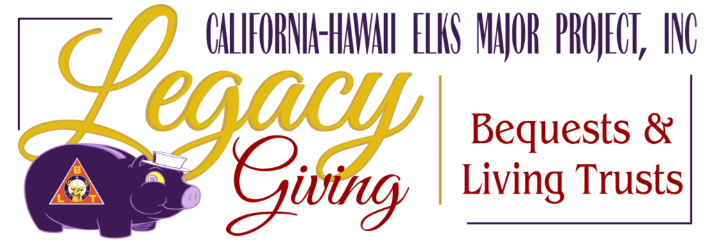 A logo for the california-hawaii elks legacy giving program.