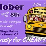 A poster for the october school bus rally.