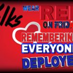A red background with the words " remember everyone deployed."