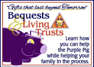 Bequests and Living Trusts with purple pig