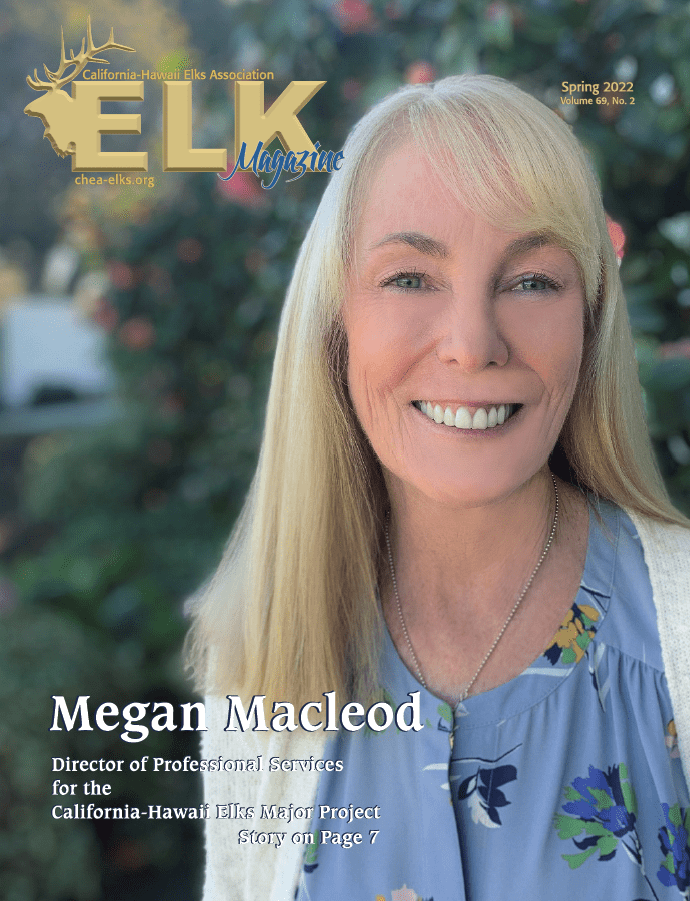 Smiling blonde woman on magazine cover
