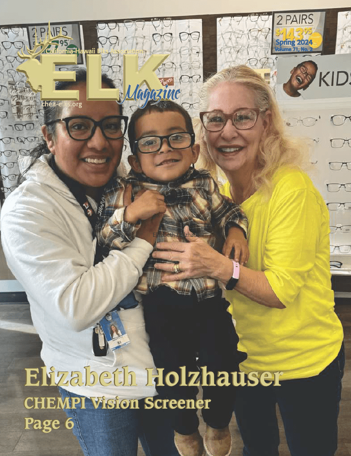 Three smiling people wearing glasses at eyewear shop