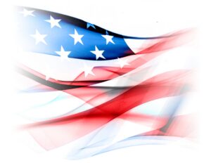 Abstract wavy American flag with stars and stripes