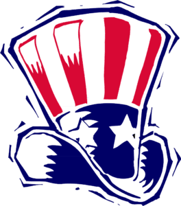 Patriotic Uncle Sam hat with stars and stripes